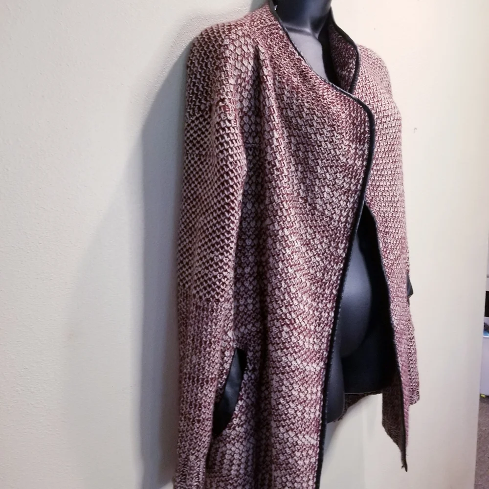 Nwt thml burgundy knit open front cardigan_2
